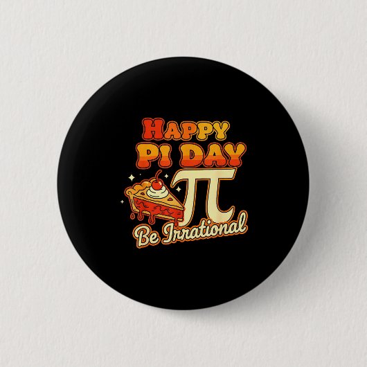 Fijne Pi-dag Onrationeel Pi-nummersymbool Taart Wi Ronde Button 5,7 Cm (Voorkant)
