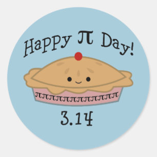 Fijne Pi Dag! Ronde Sticker