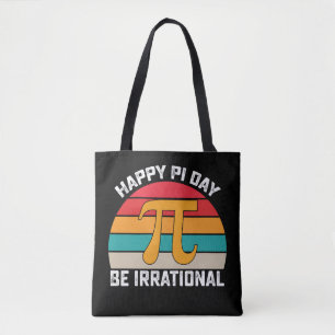 Fijne Pi-dag Wees Irrationeel Funny Math Vintage Tote Bag