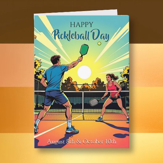 Fijne pickleball dag! Leuke dagelijkse vakantie Kaart