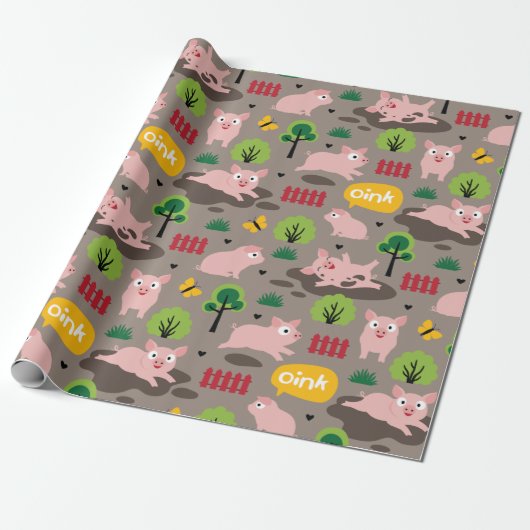 Fijne piglets in het papier voor de vloerbedekking (Uitgerold)