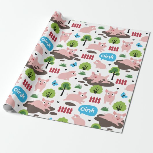 Fijne piglets in het papier voor de vloerbedekking (Uitgerold)