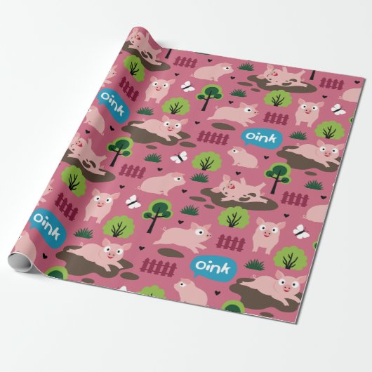 Fijne piglets in het papier voor de vloerbedekking (Uitgerold)