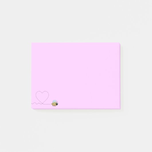 Fijne positieve cartoon van bijen roze post-it not post-it® notes (Voorkant)
