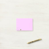 Fijne positieve cartoon van bijen roze post-it not post-it® notes (Op bureau)