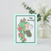 Fijne Postcrossing! kitten in brievenbus Briefkaart (Staand voorkant)