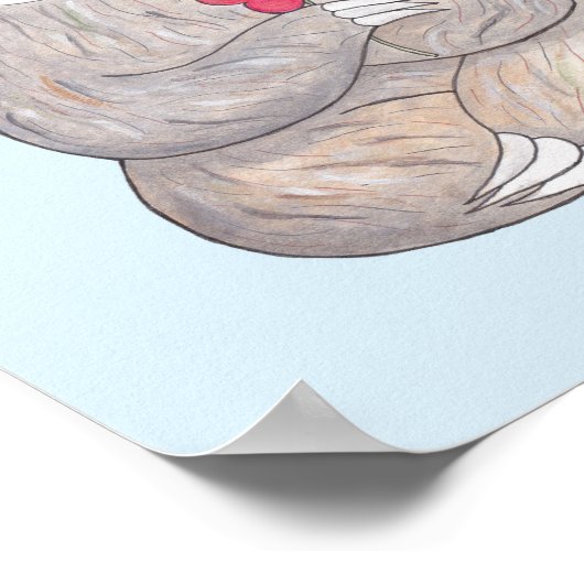 Fijne Poster Cute Sleuf met ventilator afdrukken (Hoek)