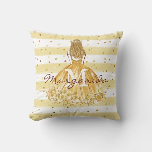 Fijne prachtige kleine meisjes Eenvoudig Monogram Kussen (Voorkant)