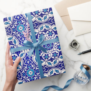 Fijne prachtige symmetrische  Iznik Floral Cadeaupapier