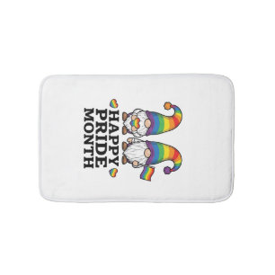 Fijne Pride Maand Gnome Vintage Regenboog Shirt_1 Badmat