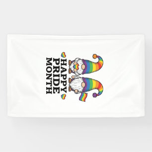 Fijne Pride Maand Gnome Vintage Regenboog Shirt_1 Spandoek