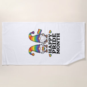 Fijne Pride Maand Gnome Vintage Regenboog Shirt_1 Strandlaken