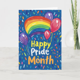 Fijne Pride Maand Kleurrijke Regenboog Feestdagen Kaart