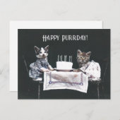 Fijne Purrdag Mooie Katten Retro Verjaardag Briefkaart (Voorkant / Achterkant)