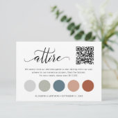 Fijne QR-code Huwelijkskleurenschema Kledingkaart Informatiekaartje (Staand voorkant)