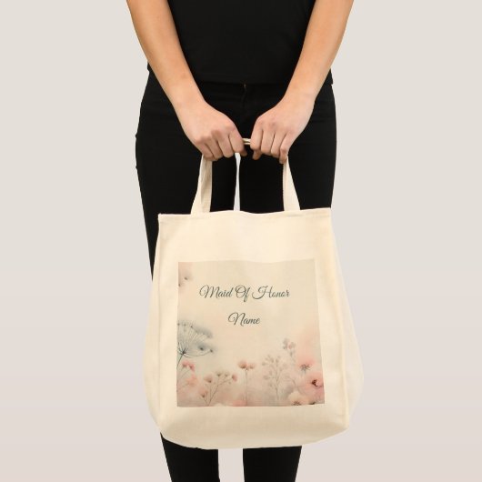 Fijne Queen Anne's Lace Bloemrijke Bruidsfeestje Tote Bag (Voorkant (product))