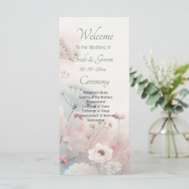 Fijne Queen Anne's Lace Bruiloft Programmakaart