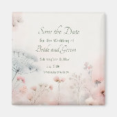 Fijne Queen Anne's Lace Save the Date Magneet (Voorkant)