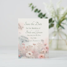 Fijne Queen Anne's Lace Save the Date Postkaart