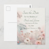 Fijne Queen Anne's Lace Save the Date Postkaart (Voorkant / Achterkant)