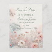 Fijne Queen Anne's Lace Save the Date Postkaart (Voorkant)