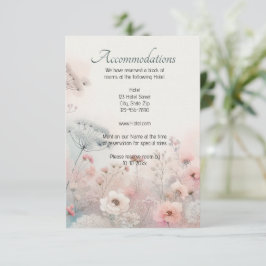 Fijne Queen Anne's Lace Trouwaccommodatie Informatiekaartje
