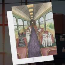 Fijne reis katten op een trein cadeau