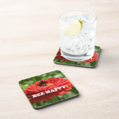 Fijne reuzenbloem bij bijen bier onderzetter (Rechterzijde)