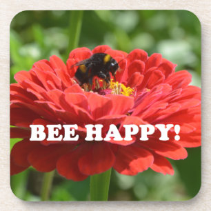 Fijne reuzenbloem bij bijen bier onderzetter