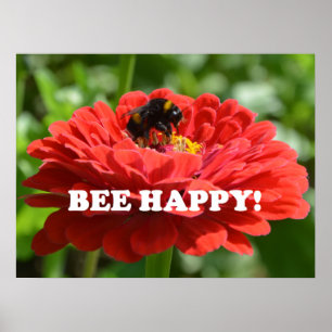 Fijne reuzenbloem bij bijen poster