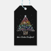 Fijne Rockin kerst! Kristallen kerstboom Cadeaulabel (Voorkant)