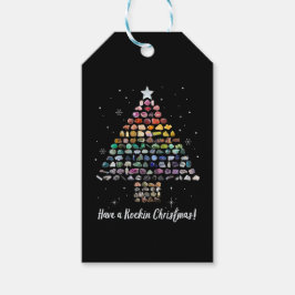 Fijne Rockin kerst! Kristallen kerstboom Cadeaulabel