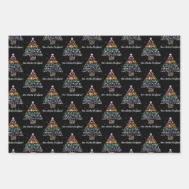 Fijne Rockin kerst! Kristallen kerstboom Inpakpapier Vel