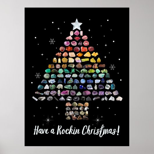 Fijne Rockin kerst! Kristallen kerstboom Poster (Voorkant)