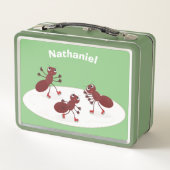 Fijne rode mieren schaatsen cartoon (Achterkant)