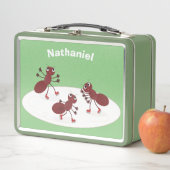 Fijne rode mieren schaatsen cartoon (In situ)