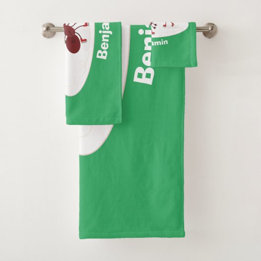 Fijne rode mieren schaatsen cartoon bad handdoek (Insitu)