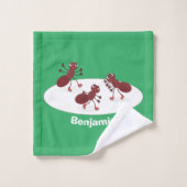 Fijne rode mieren schaatsen cartoon bad handdoek (Wasdoekje)