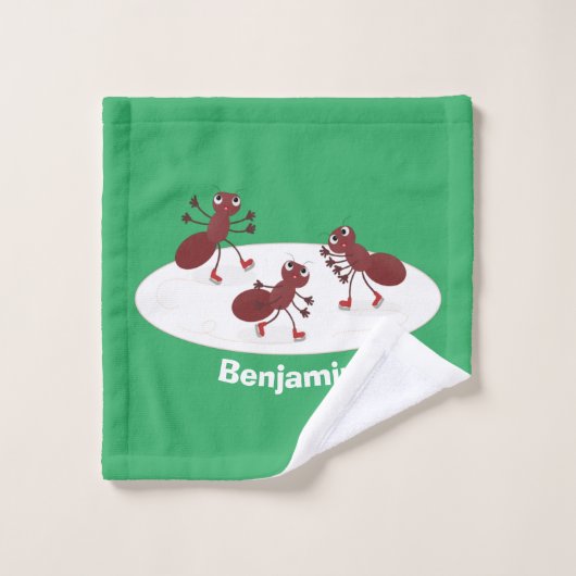 Fijne rode mieren schaatsen cartoon bad handdoek (Wasdoekje)