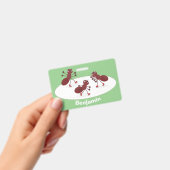 Fijne rode mieren schaatsen cartoon badge (Handheld)