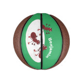 Fijne rode mieren schaatsen cartoon basketbal (Verticaal)