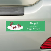 Fijne rode mieren schaatsen cartoon bumpersticker (Op auto)