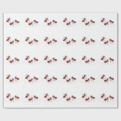 Fijne rode mieren schaatsen cartoon cadeaupapier (Vlak)