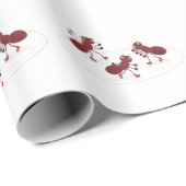 Fijne rode mieren schaatsen cartoon cadeaupapier (Rol Hoek)