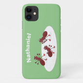 Fijne rode mieren schaatsen cartoon Case-Mate iPhone case (Achterkant)