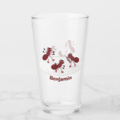 Fijne rode mieren schaatsen cartoon glas (Achterkant)