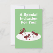 Fijne rode mieren schaatsen cartoon kaart (Achterkant)