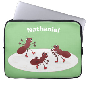 Fijne rode mieren schaatsen cartoon laptop sleeve