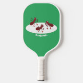 Fijne rode mieren schaatsen cartoon pickleball paddle (Achterkant)