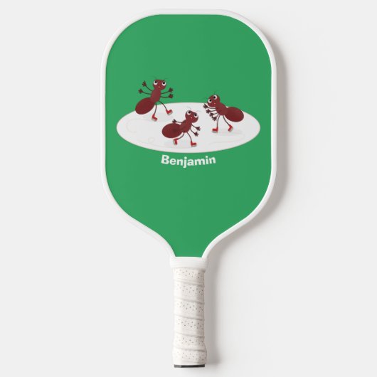 Fijne rode mieren schaatsen cartoon pickleball paddle (Voorkant)